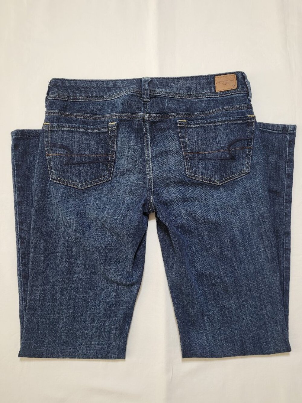 American Eagle Bootcut Jeans Mid Rise Dark Wash Stretch Size 8 Indie Sleaze - Picture 9 of 10